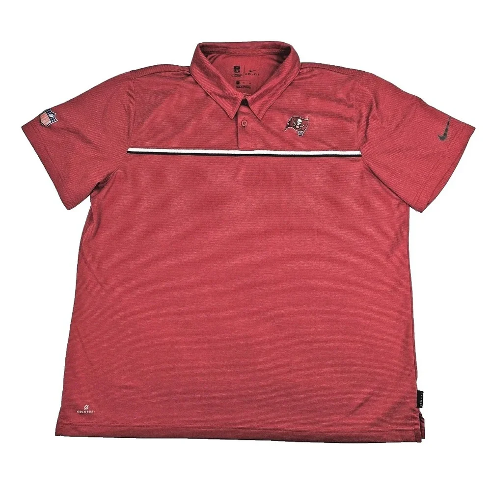 Nike Tampa Bay Buccaneers Dri-Fit On Field Color Dry Polo Shirt Red Men's XL